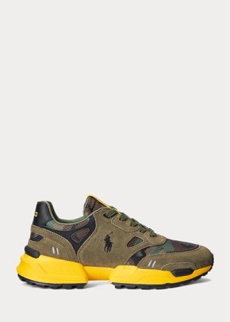 Grön / Camo Herr Ralph Lauren Jogger Mocka & Camo Ripstop Sneakers