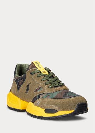 Grön / Camo Herr Ralph Lauren Jogger Mocka & Camo Ripstop Sneakers