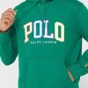 Grön luvtröja med Ralph Lauren logotyp för män Grön luvtröja med Ralph Lauren logotyp för män