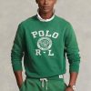 Grön tröja i fleecetröja med logotyp för män Ralph Lauren Grön tröja i fleecetröja med logotyp för män Ralph Lauren