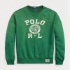 Grön tröja i fleecetröja med logotyp för män Ralph Lauren Grön tröja i fleecetröja med logotyp för män Ralph Lauren