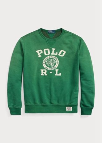 Grön tröja i fleecetröja med logotyp för män Ralph Lauren
