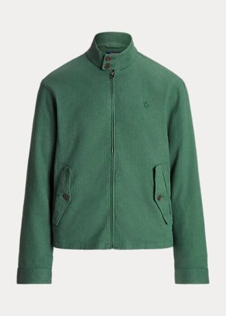 Gröna herrjackor från Ralph Lauren linneblandning fiskbenstwill