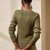 Gröna kvinnors Ralph Lauren utsmyckade sidenblandade tröjor med rund hals Gröna kvinnors Ralph Lauren utsmyckade sidenblandade tröjor med rund hals