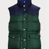Gröna mäns Ralph Lauren Vattenavvisande dunjackor i västern Gilet
