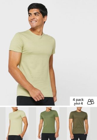 Gröna Ralph Lauren 3-pack olika t-shirts med rund hals för män