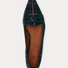 Gröna Ralph Lauren Ashtyn Plädade Loafers i ull för kvinnor