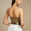 Gröna Ralph Lauren Cailin utsmyckade bomullsbustiertoppar för kvinnor Gröna Ralph Lauren Cailin utsmyckade bomullsbustiertoppar för kvinnor