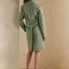 Gröna Ralph Lauren Cameo ull-kashmir-omslagsrockar för kvinnor Gröna Ralph Lauren Cameo ull-kashmir-omslagsrockar för kvinnor