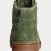 Gröna Ralph Lauren Court Sneakers i mocka för män Gröna Ralph Lauren Court Sneakers i mocka för män