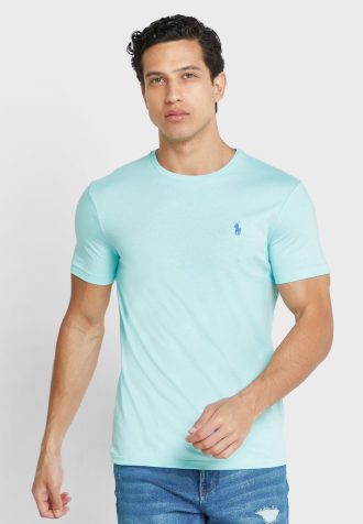 Gröna Ralph Lauren Essential T-shirts med rund hals för män