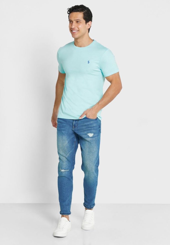 Gröna Ralph Lauren Essential T-shirts med rund hals för män Gröna Ralph Lauren Essential T-shirts med rund hals för män