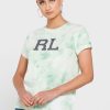 Gröna Ralph Lauren grafiska T-shirts med rund hals för kvinnor