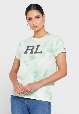 Gröna Ralph Lauren grafiska T-shirts med rund hals för kvinnor