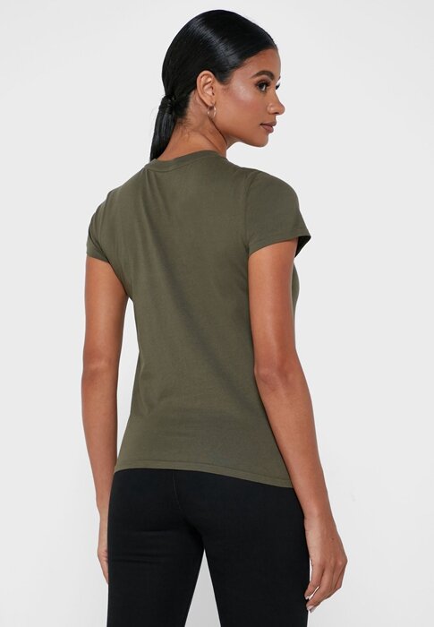 Gröna Ralph Lauren grafiska T-shirts med rund hals för kvinnor Gröna Ralph Lauren grafiska T-shirts med rund hals för kvinnor