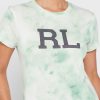 Gröna Ralph Lauren grafiska T-shirts med rund hals för kvinnor