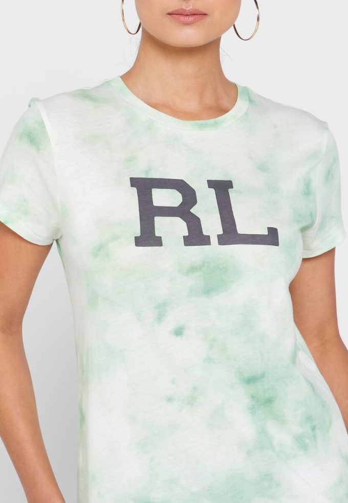 Gröna Ralph Lauren grafiska T-shirts med rund hals för kvinnor