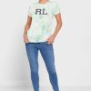 Gröna Ralph Lauren grafiska T-shirts med rund hals för kvinnor