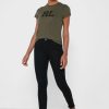 Gröna Ralph Lauren grafiska T-shirts med rund hals för kvinnor Gröna Ralph Lauren grafiska T-shirts med rund hals för kvinnor