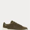 Gröna Ralph Lauren Heritage Court II Sneakers i mocka för män Gröna Ralph Lauren Heritage Court II Sneakers i mocka för män