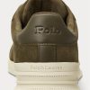 Gröna Ralph Lauren Heritage Court II Sneakers i mocka för män Gröna Ralph Lauren Heritage Court II Sneakers i mocka för män