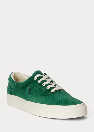 Gröna Ralph Lauren Keaton Corduroy Sneakers för män