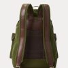 Gröna Ralph Lauren läder-trim canvas ryggsäckar för män Gröna Ralph Lauren läder-trim canvas ryggsäckar för män