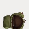 Gröna Ralph Lauren läder-trim canvas ryggsäckar för män Gröna Ralph Lauren läder-trim canvas ryggsäckar för män