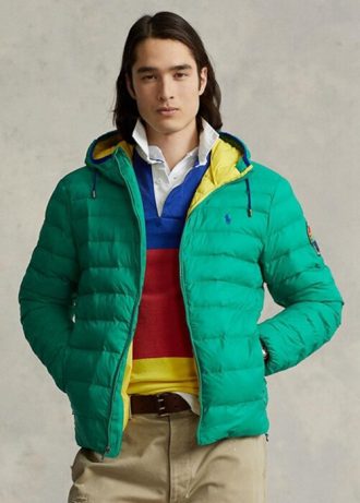Gröna Ralph Lauren Packable vattenavvisande jackor för män