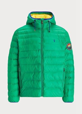 Gröna Ralph Lauren Packable vattenavvisande jackor för män