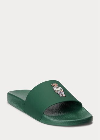 Gröna Ralph Lauren Polo Bear Tofflor för män