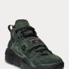 Gröna Ralph Lauren PS100 Sneakers i mocka med hög topp för män Gröna Ralph Lauren PS100 Sneakers i mocka med hög topp för män