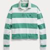 Gröna Ralph Lauren randiga rugbytröjor i randig jersey för kvinnor Gröna Ralph Lauren randiga rugbytröjor i randig jersey för kvinnor