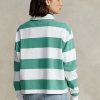 Gröna Ralph Lauren randiga rugbytröjor i randig jersey för kvinnor Gröna Ralph Lauren randiga rugbytröjor i randig jersey för kvinnor