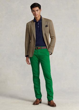 Gröna Ralph Lauren Stretch Slim Fit Chino-byxor för män