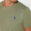 Gröna t-shirts med rund hals för män Ralph Lauren bröstlogotyp Gröna t-shirts med rund hals för män Ralph Lauren bröstlogotyp