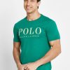 Gröna t-shirts med rund hals för män Ralph Lauren logotyp Gröna t-shirts med rund hals för män Ralph Lauren logotyp