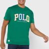 Gröna t-shirts med rund hals för män Ralph Lauren logotyp Gröna t-shirts med rund hals för män Ralph Lauren logotyp