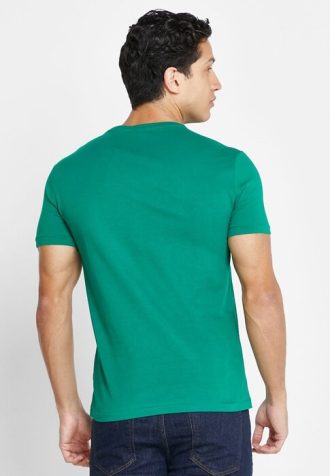 Gröna t-shirts med rund hals för män Ralph Lauren logotyp