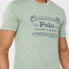 Gröna t-shirts med rund hals för män Ralph Lauren logotyp Gröna t-shirts med rund hals för män Ralph Lauren logotyp
