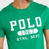 Gröna t-shirts med rund hals för män Ralph Lauren logotyp