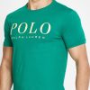 Gröna t-shirts med rund hals för män Ralph Lauren logotyp Gröna t-shirts med rund hals för män Ralph Lauren logotyp