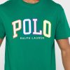 Gröna t-shirts med rund hals för män Ralph Lauren logotyp Gröna t-shirts med rund hals för män Ralph Lauren logotyp