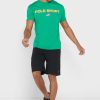 Gröna t-shirts med rund hals för män Ralph Lauren logotyp