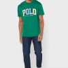 Gröna t-shirts med rund hals för män Ralph Lauren logotyp Gröna t-shirts med rund hals för män Ralph Lauren logotyp