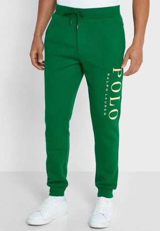 Gröna träningsbyxor med logotyp för män Ralph Lauren