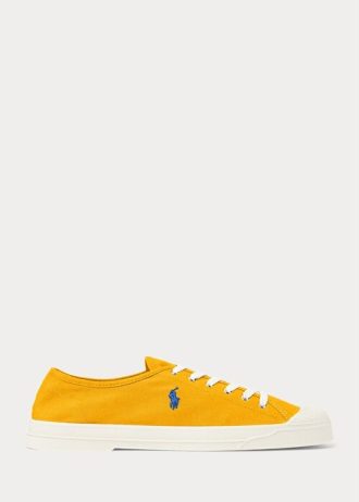 Gul/blå herr Ralph Lauren Essence 100 Canvas Cap-Toe Sneakers