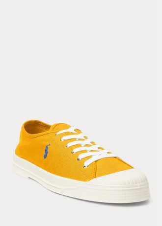 Gul/blå herr Ralph Lauren Essence 100 Canvas Cap-Toe Sneakers