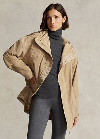 Gul Ralph Lauren vattenavvisande Ripstop Windbreaker för kvinnor