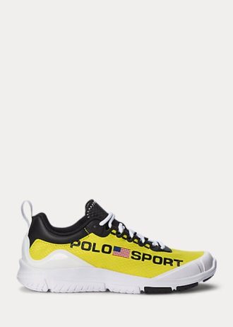 Gul/svart dam Ralph Lauren Polo Sport Tech Racer Sneakers